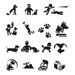 Dog and Cat icons set