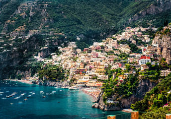 Amazing Amalfi coast. Positano, Italy - obrazy, fototapety, plakaty