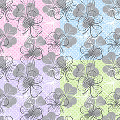 Fototapeta na wymiar Seamless pattern with clover