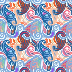 Colorful abstract seamless paisley pattern