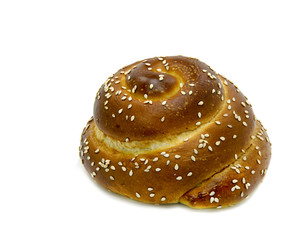 Challah for shabbath bread isolated on white
