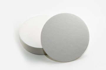 Set of new round paper coasters