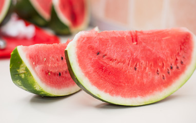 sliced watermelon isolated