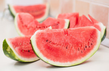 sliced watermelon isolated