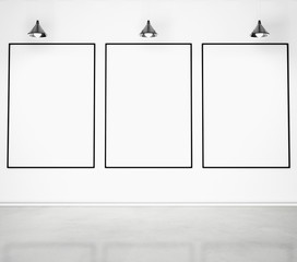 three blank frames