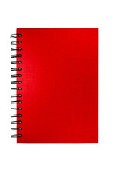isolated red notebook