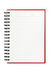 isolated red notebook