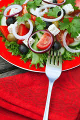 Salad with feta cheese and greek olives,,