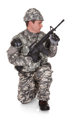 Close-up Of Solider Aiming At Direction