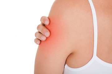 Woman having arm pain