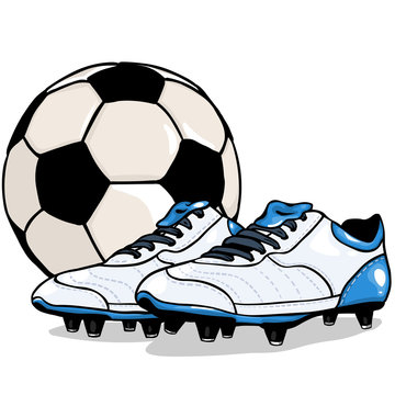 vector football ball and boots