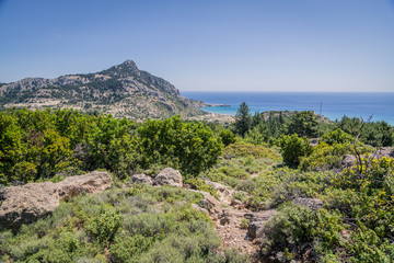 Fototapeta na wymiar nad morzem krajobraz wyspy Rodos, Grecja