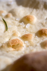Typical Italian bread starter called Focaccia