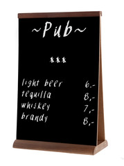 Pub people stopper (chalkboard) isolated on white