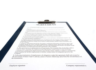 Contract (agreement) isolated on white