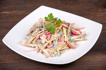 Vegetable salad in cream sauce