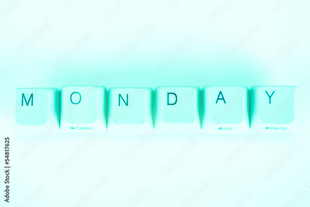 Fototapete monday word written with computer buttons