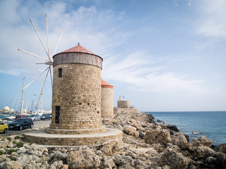 Fototapeta na wymiar port Starego Miasta w Rodos w Grecji