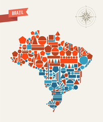 Brazil geometric figures map
