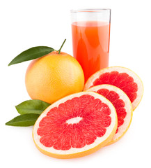 ripe grapefruit with juice