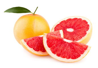 ripe grapefruit isolated on white background