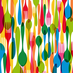 Cutlery seamless pattern illustration