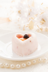 Heart-shaped dessert for Valentine's Day