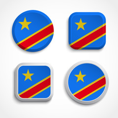 Congo flag buttons