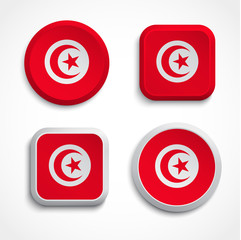 Obraz premium Tunisia flag buttons