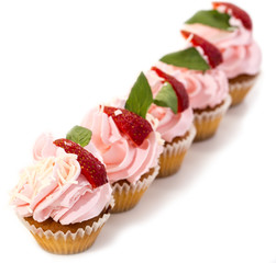 cream cake on a white background