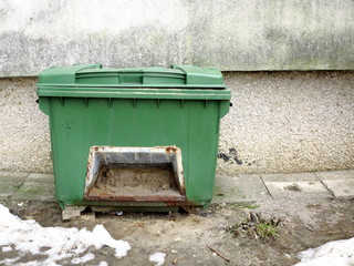 box with sand to prevent slippage in winter