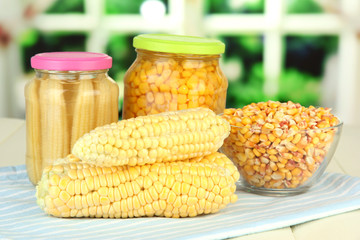 Fresh, canned and dried corn