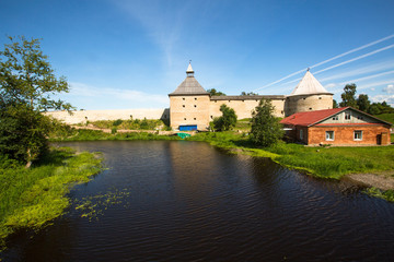 Naklejka na ściany i meble Ancient fortress in Staraya Ladoga or Old Ladoga, Russia