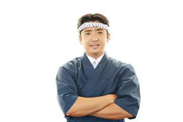 笑顔の寿司職人