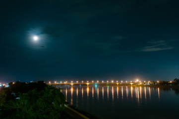 Fototapeta premium Bridge across the Mekong River. Thai-Lao friendship bridge