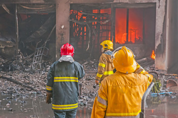 Firefighters fighting fire