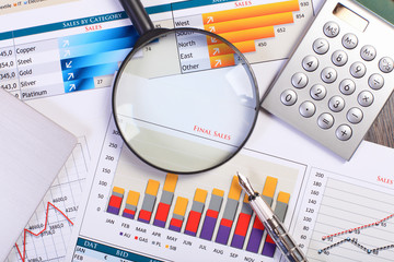 Businessman workplace with papers