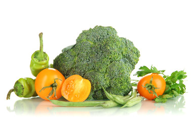 Fresh vegetables isolated on white