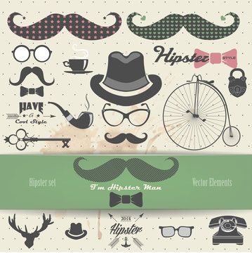 Hipster vector elements.