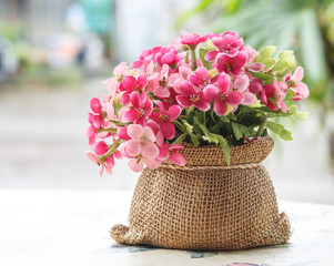 Decorative flower on desk