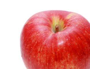 part of red apple in white background