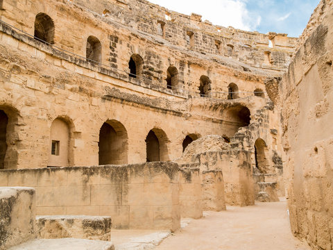 ruins of ancient colosseum in North Africa