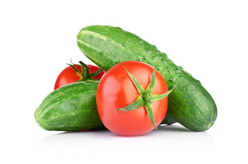 Ripe vegetables isolated on white background
