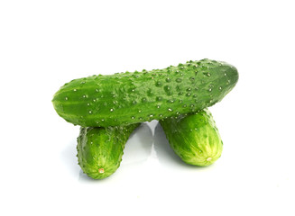 green cucumbers  isolated on white background