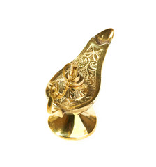 Aladdin magic lamp isolated on white