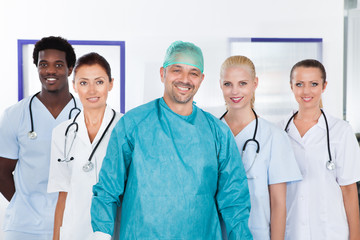 Group Of Happy Multiracial Doctors