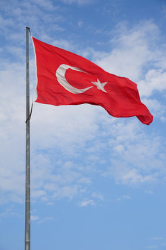 Turkish Flag in cloudy sky - Türk Bayrağı