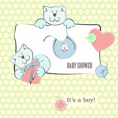 Baby Shower Invitation with Polka Dot Background