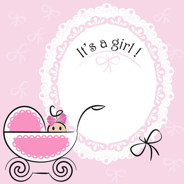 Baby card - Its a girl theme