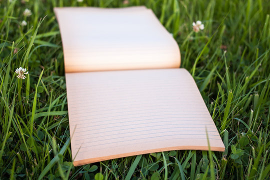 notepad on the grass